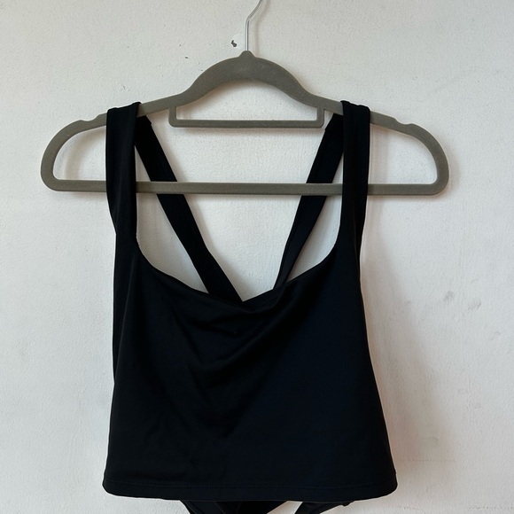 Halara Black Strappy Crop Top - Picture 2 of 5
